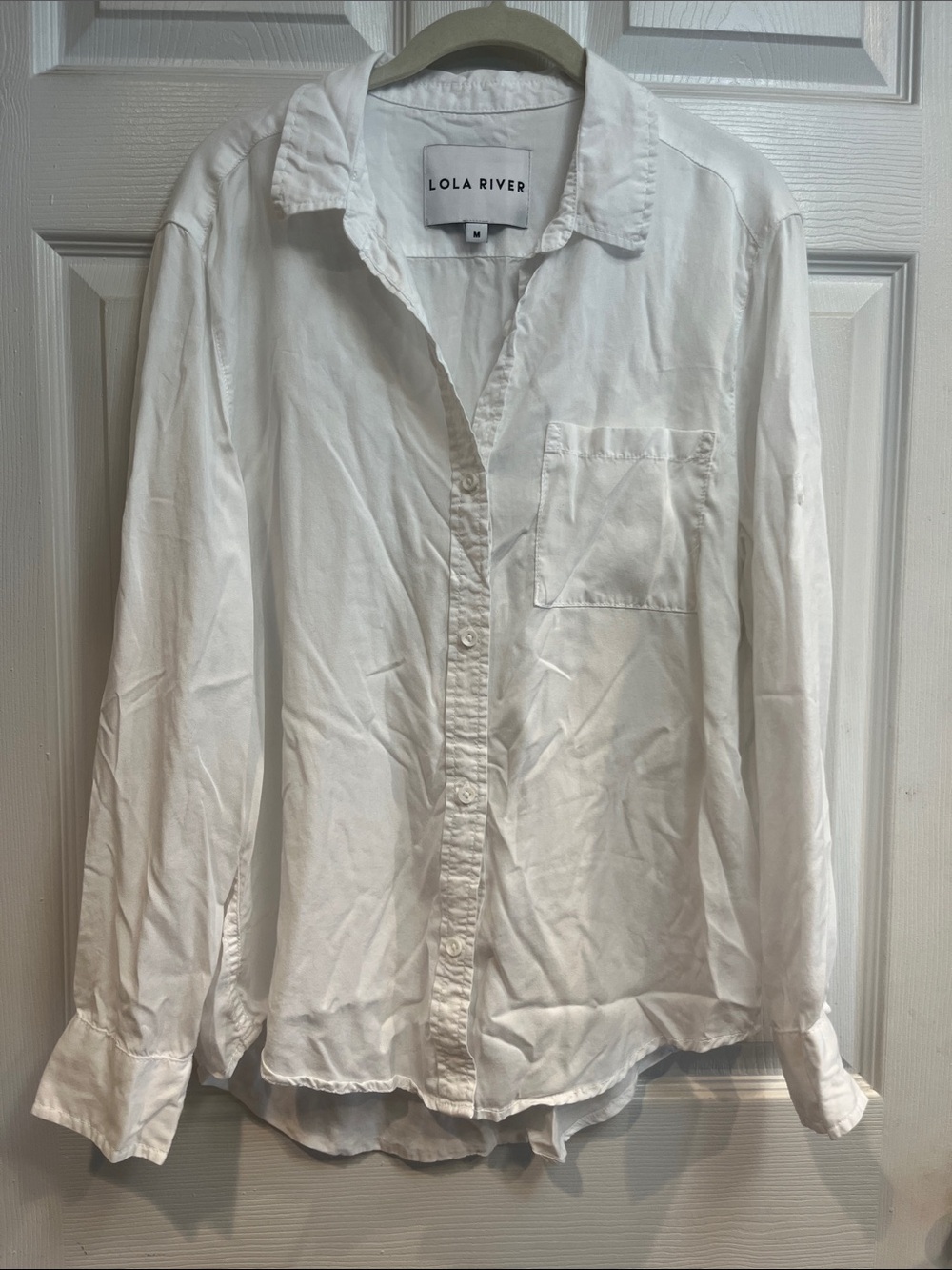 Lola River Women's White Essential Button-Down Shirt